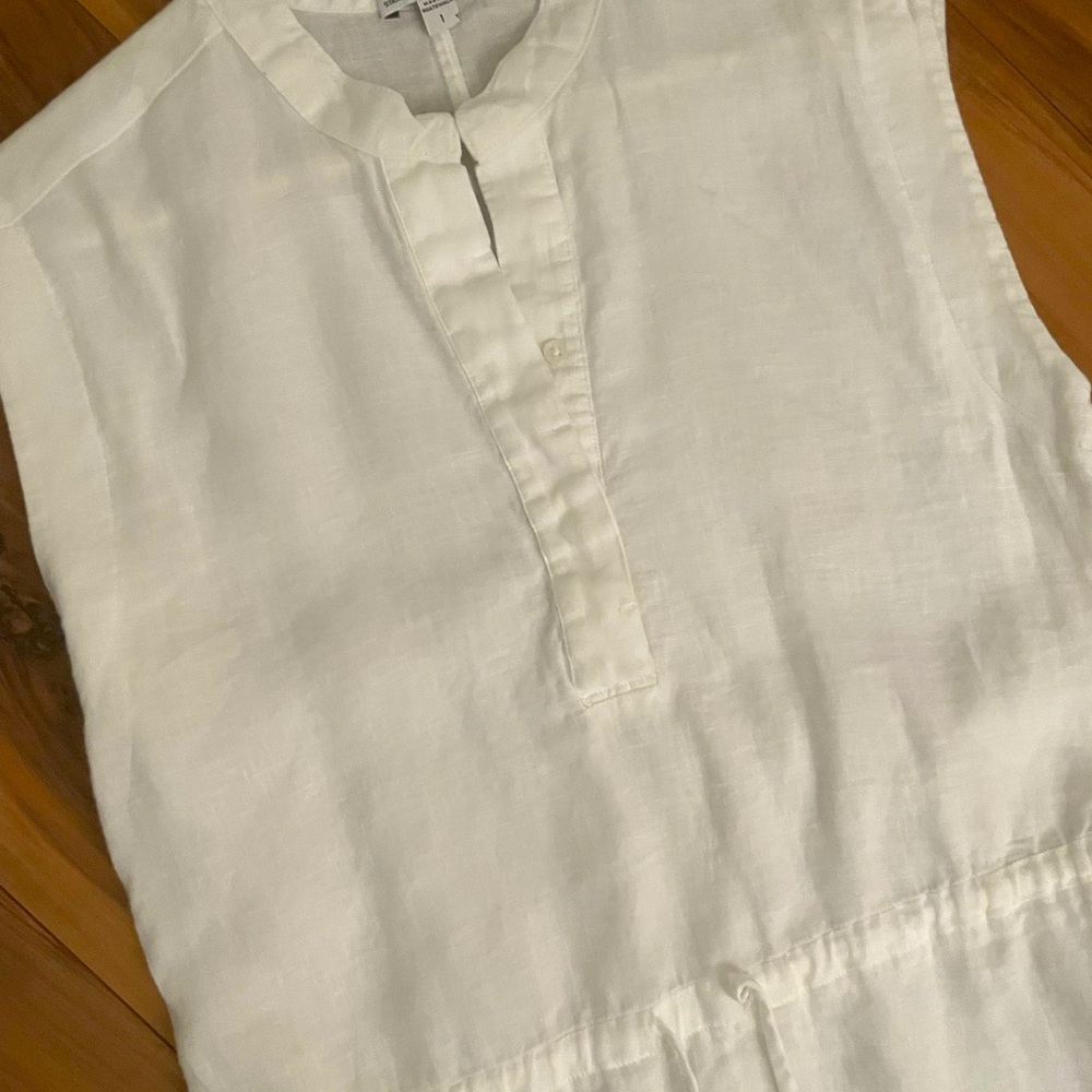James Perse White linen Mini Dress - Picture 2 of 4
